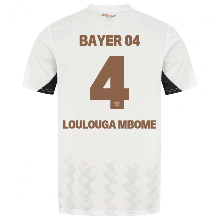 Danxen Kvinnor Adrien Loulouga Mbome #4 Vit Svart Bortatröja Matchtröjor 2024/25 Tröjor T-Tröja