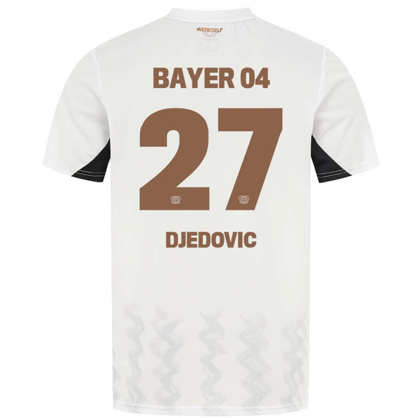 Danxen Kvinnor Seldin Djedovic #27 Vit Svart Bortatröja Matchtröjor 2024/25 Tröjor T-Tröja
