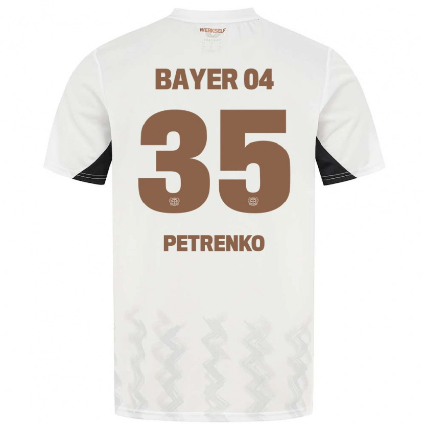 Danxen Kvinnor Oleksandr Petrenko #35 Vit Svart Bortatröja Matchtröjor 2024/25 Tröjor T-Tröja