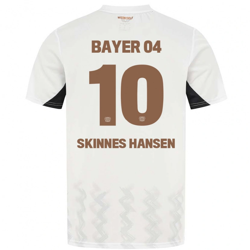 Danxen Kvinnor Synne Skinnes Hansen #10 Vit Svart Bortatröja Matchtröjor 2024/25 Tröjor T-Tröja