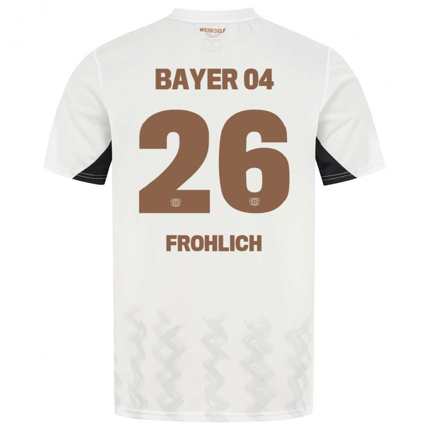 Danxen Kvinnor Clara Fröhlich #26 Vit Svart Bortatröja Matchtröjor 2024/25 Tröjor T-Tröja