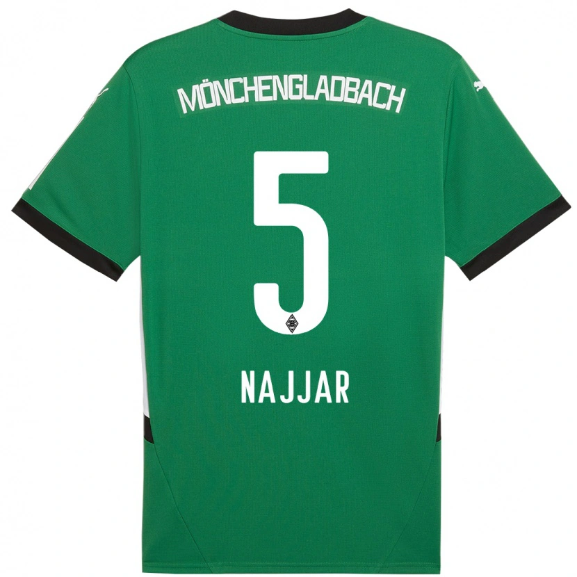 Danxen Kvinnor Jamil Najjar #5 Grön Vit Bortatröja Matchtröjor 2024/25 Tröjor T-Tröja