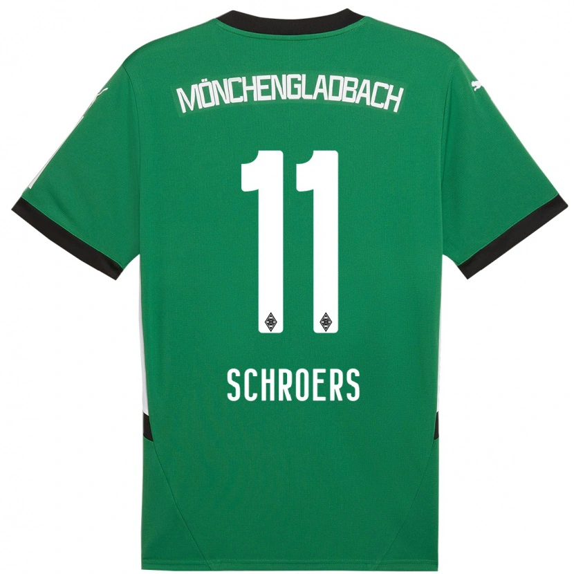 Danxen Kvinnor Mika Schroers #11 Grön Vit Bortatröja Matchtröjor 2024/25 Tröjor T-Tröja