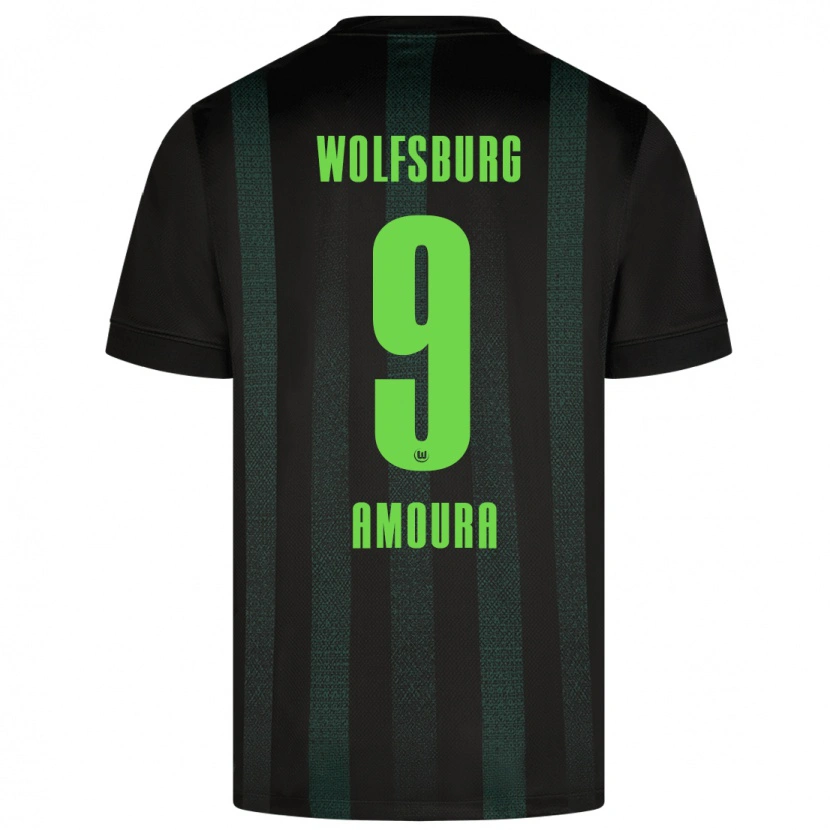 Danxen Kvinnor Mohamed Amoura #9 Mörkgrön Bortatröja Matchtröjor 2024/25 Tröjor T-Tröja