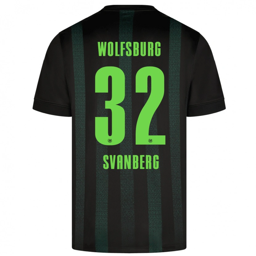 Danxen Kvinnor Mattias Svanberg #32 Mörkgrön Bortatröja Matchtröjor 2024/25 Tröjor T-Tröja