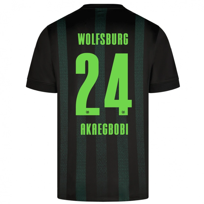 Danxen Kvinnor Jonathan Akaegbobi #24 Mörkgrön Bortatröja Matchtröjor 2024/25 Tröjor T-Tröja