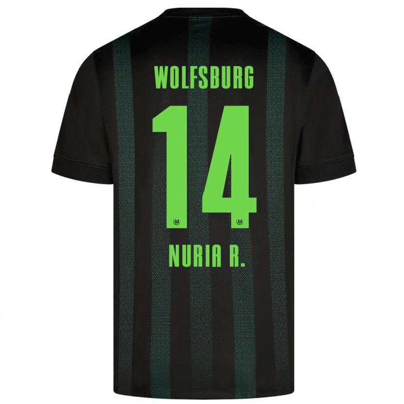 Danxen Kvinnor Nuria Rábano #14 Mörkgrön Bortatröja Matchtröjor 2024/25 Tröjor T-Tröja