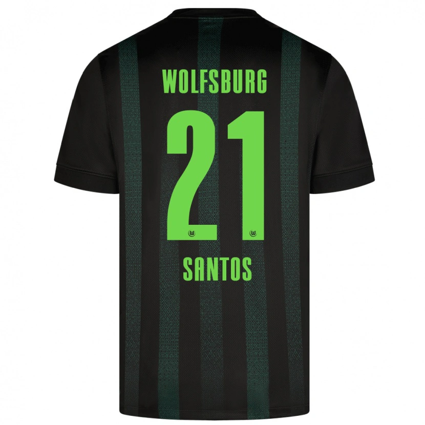 Danxen Kvinnor Leonardo Santos #21 Mörkgrön Bortatröja Matchtröjor 2024/25 Tröjor T-Tröja