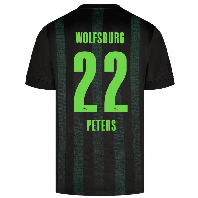 Danxen Kvinnor Laurin Peters #22 Mörkgrön Bortatröja Matchtröjor 2024/25 Tröjor T-Tröja
