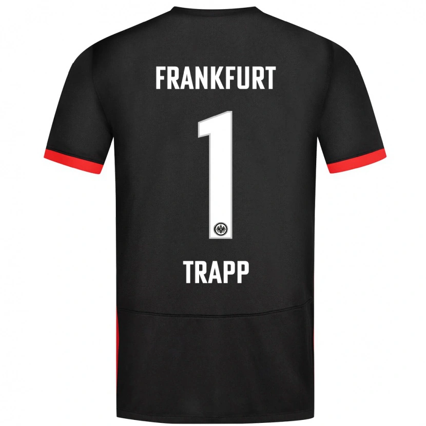 Danxen Kvinnor Kevin Trapp #1 Svart Bortatröja Matchtröjor 2024/25 Tröjor T-Tröja