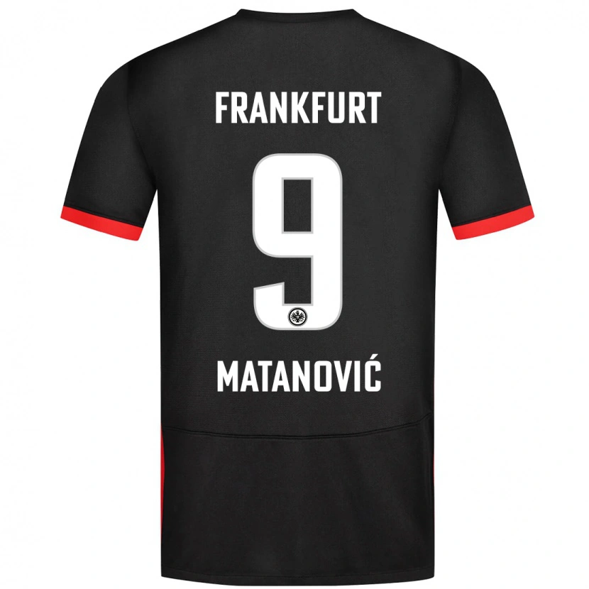 Danxen Kvinnor Igor Matanovic #9 Svart Bortatröja Matchtröjor 2024/25 Tröjor T-Tröja