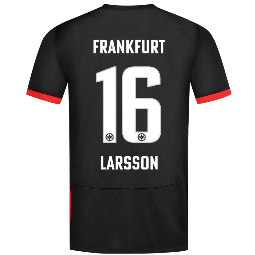 Danxen Kvinnor Hugo Larsson #16 Svart Bortatröja Matchtröjor 2024/25 Tröjor T-Tröja
