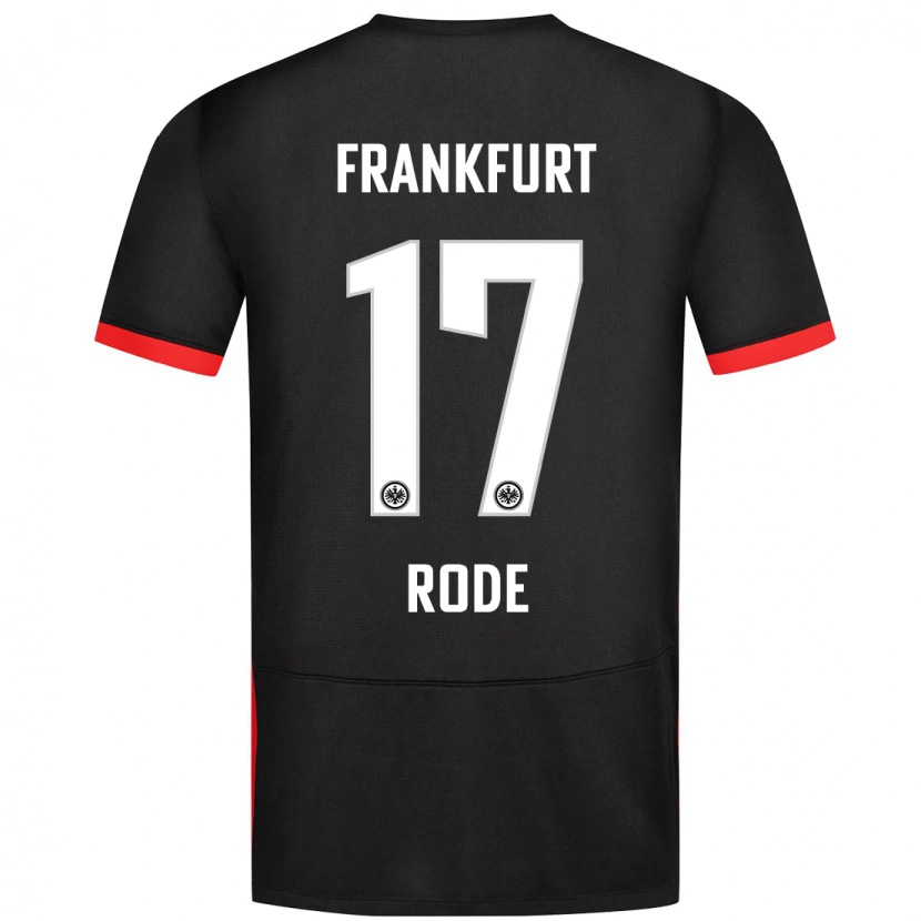 Danxen Kvinnor Sebastian Rode #17 Svart Bortatröja Matchtröjor 2024/25 Tröjor T-Tröja