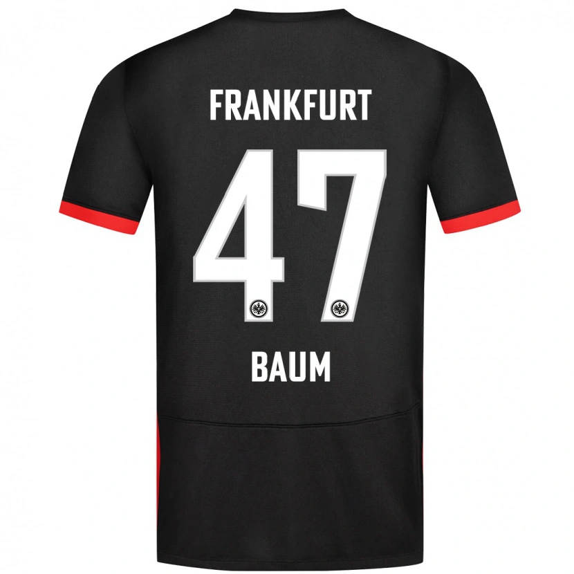 Danxen Kvinnor Elias Baum #47 Svart Bortatröja Matchtröjor 2024/25 Tröjor T-Tröja