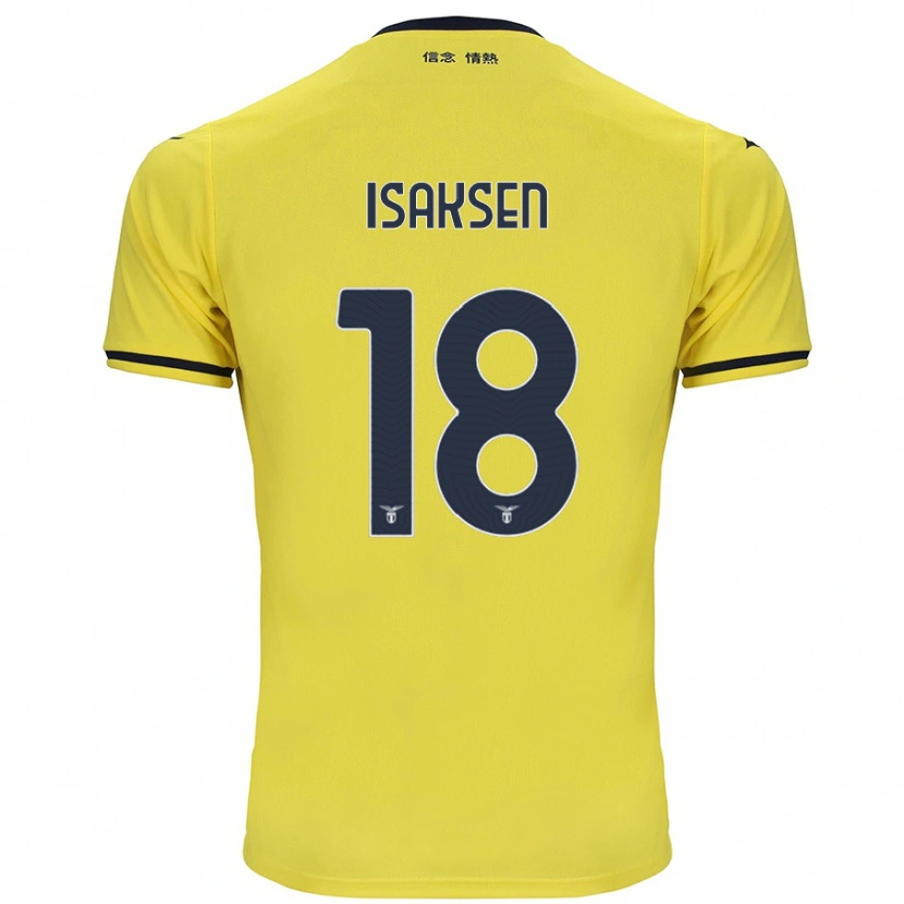 Danxen Kvinnor Gustav Isaksen #18 Gul Bortatröja Matchtröjor 2024/25 Tröjor T-Tröja