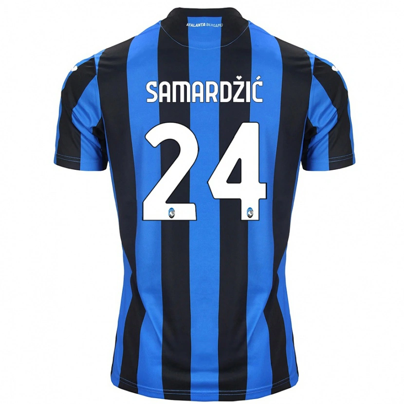 Danxen Barn Lazar Samardžić #24 Blå Svart Hemmatröja Matchtröjor 2024/25 Tröjor T-Tröja