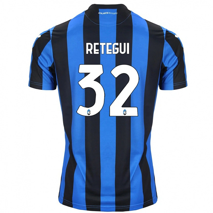 Danxen Barn Mateo Retegui #32 Blå Svart Hemmatröja Matchtröjor 2024/25 Tröjor T-Tröja