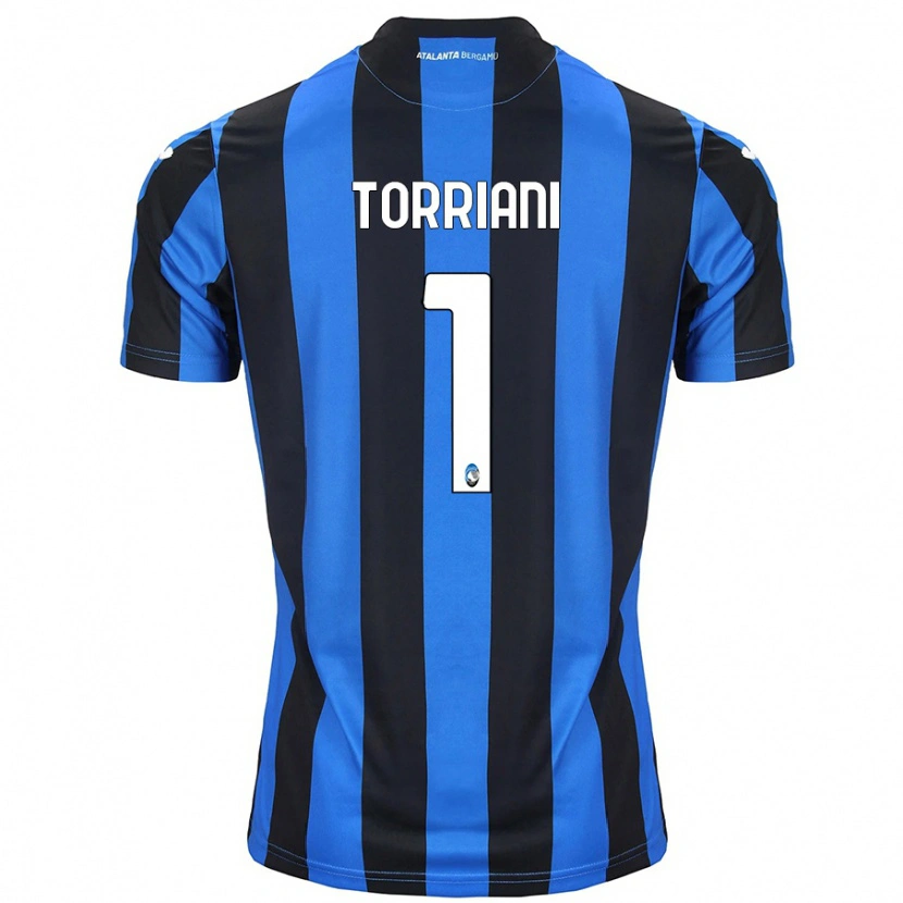 Danxen Barn Andrea Torriani #1 Blå Svart Hemmatröja Matchtröjor 2024/25 Tröjor T-Tröja