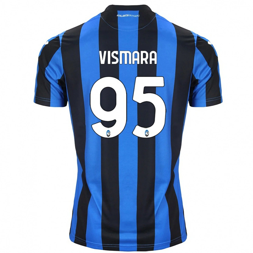 Danxen Barn Paolo Vismara #95 Blå Svart Hemmatröja Matchtröjor 2024/25 Tröjor T-Tröja