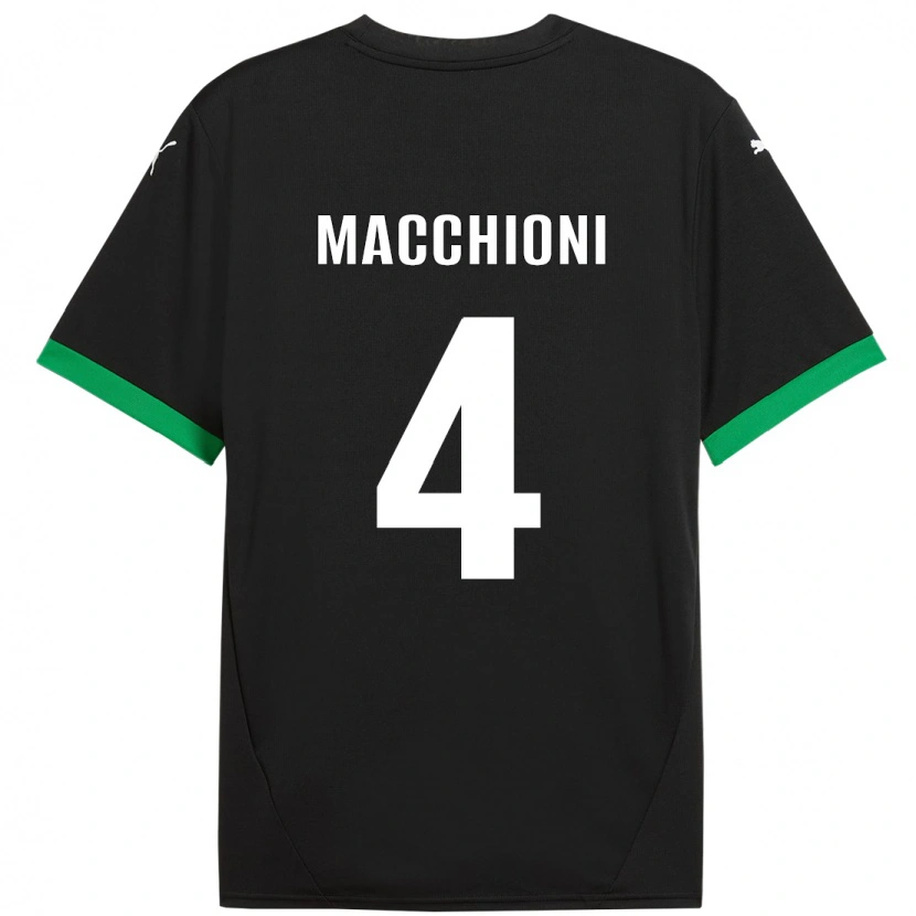 Danxen Barn Tommaso Macchioni #4 Svart Mörkgrön Hemmatröja Matchtröjor 2024/25 Tröjor T-Tröja
