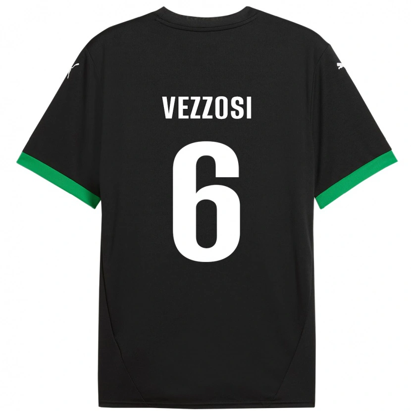 Danxen Barn Giorgio Vezzosi #6 Svart Mörkgrön Hemmatröja Matchtröjor 2024/25 Tröjor T-Tröja