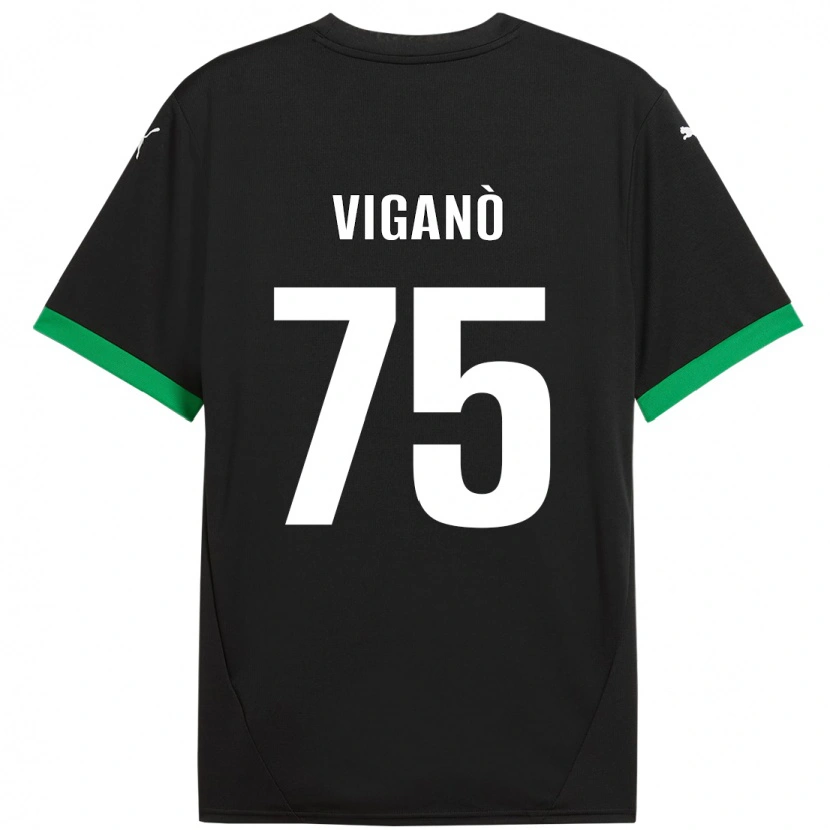 Danxen Barn Lorenzo Viganò #75 Svart Mörkgrön Hemmatröja Matchtröjor 2024/25 Tröjor T-Tröja