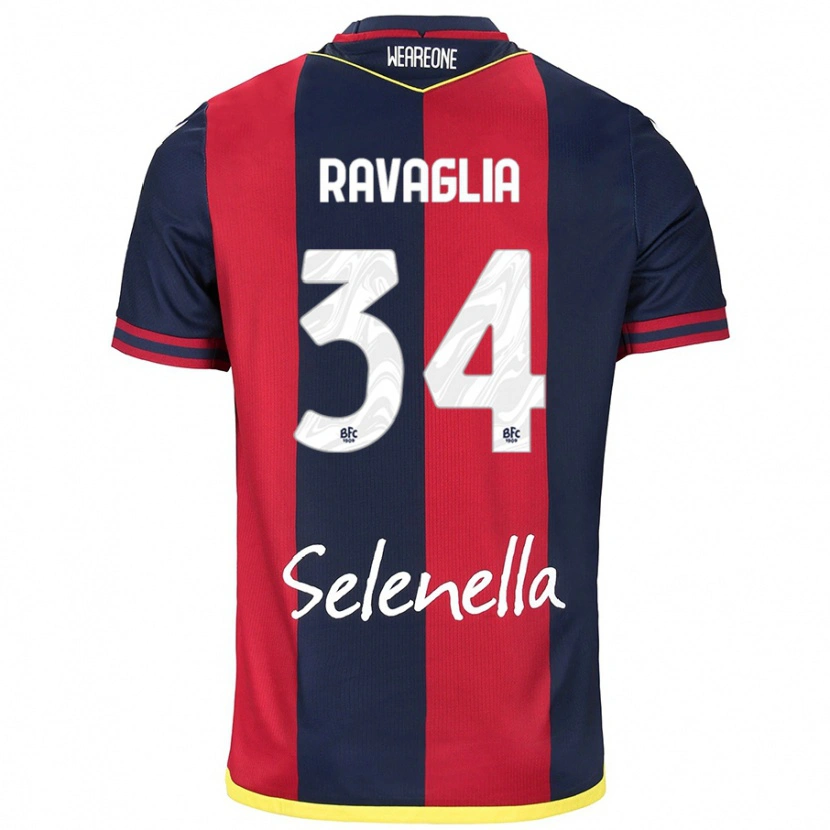 Danxen Barn Federico Ravaglia #34 Röd Kungsblå Hemmatröja Matchtröjor 2024/25 Tröjor T-Tröja