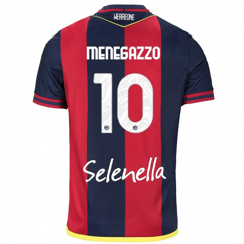 Danxen Barn Lorenzo Menegazzo #10 Röd Kungsblå Hemmatröja Matchtröjor 2024/25 Tröjor T-Tröja