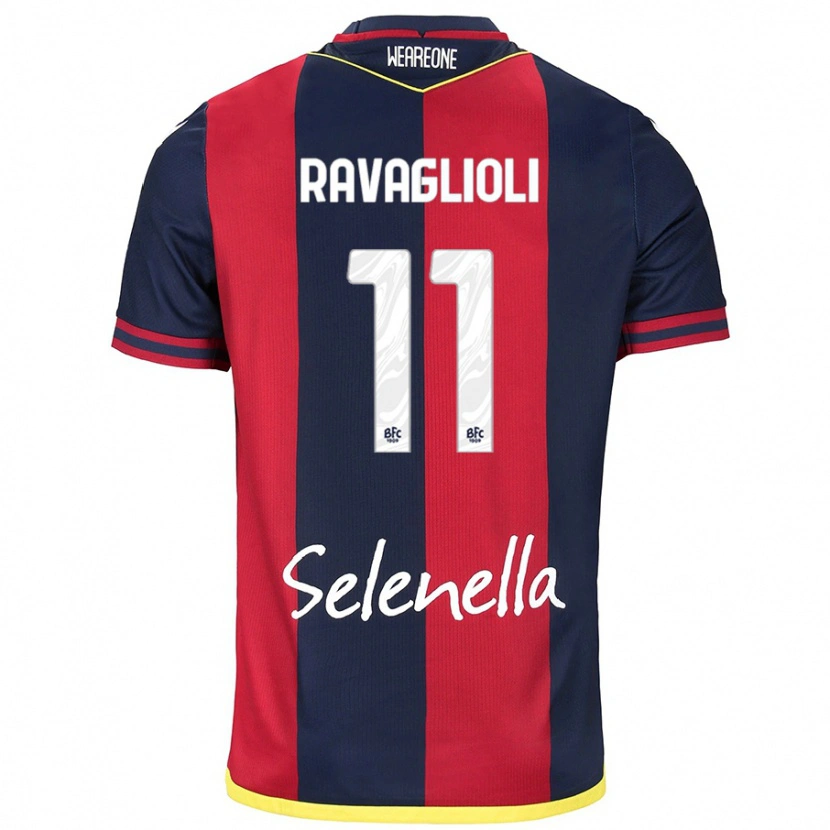 Danxen Barn Tommaso Ravaglioli #11 Röd Kungsblå Hemmatröja Matchtröjor 2024/25 Tröjor T-Tröja
