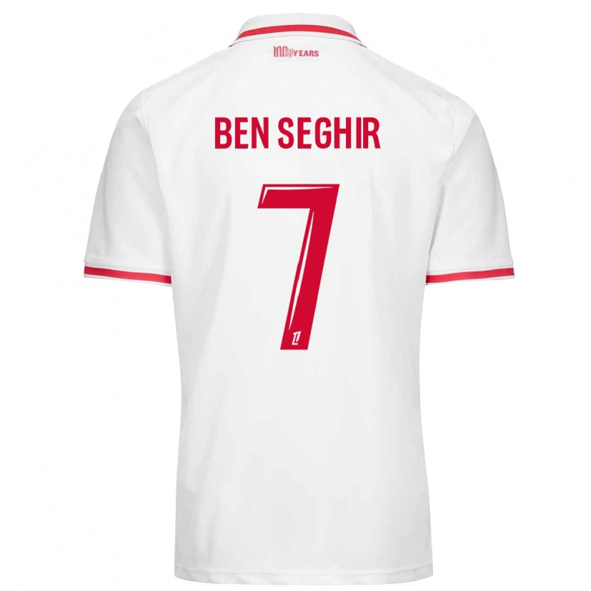 Danxen Barn Eliesse Ben Seghir #7 Vit Röd Hemmatröja Matchtröjor 2024/25 Tröjor T-Tröja