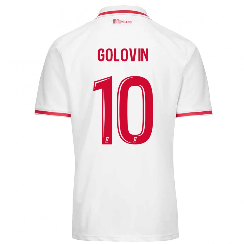Danxen Barn Aleksandr Golovin #10 Vit Röd Hemmatröja Matchtröjor 2024/25 Tröjor T-Tröja