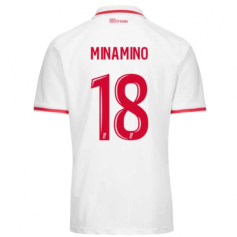 Danxen Barn Takumi Minamino #18 Vit Röd Hemmatröja Matchtröjor 2024/25 Tröjor T-Tröja