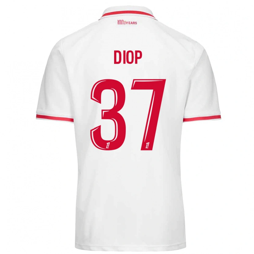 Danxen Barn Edan Diop #37 Vit Röd Hemmatröja Matchtröjor 2024/25 Tröjor T-Tröja