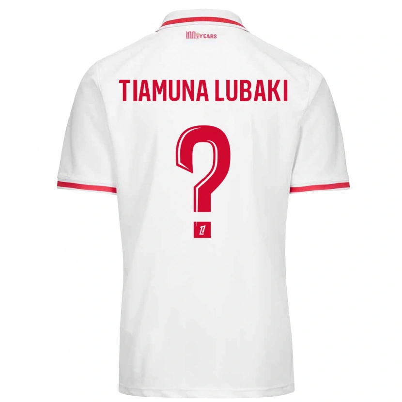 Danxen Barn Loïc Tiamuna Lubaki #0 Vit Röd Hemmatröja Matchtröjor 2024/25 Tröjor T-Tröja