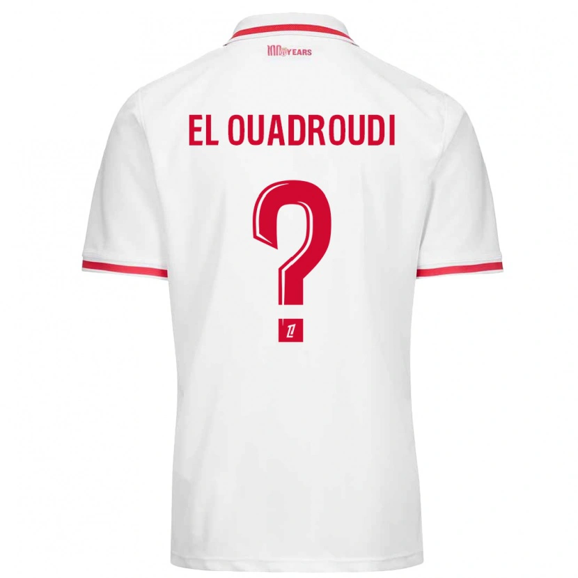Danxen Barn Imrane El Ouadroudi #0 Vit Röd Hemmatröja Matchtröjor 2024/25 Tröjor T-Tröja