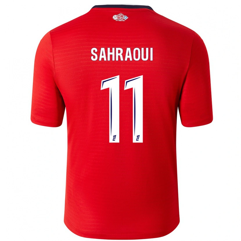 Danxen Barn Osame Sahraoui #11 Röd Vit Hemmatröja Matchtröjor 2024/25 Tröjor T-Tröja