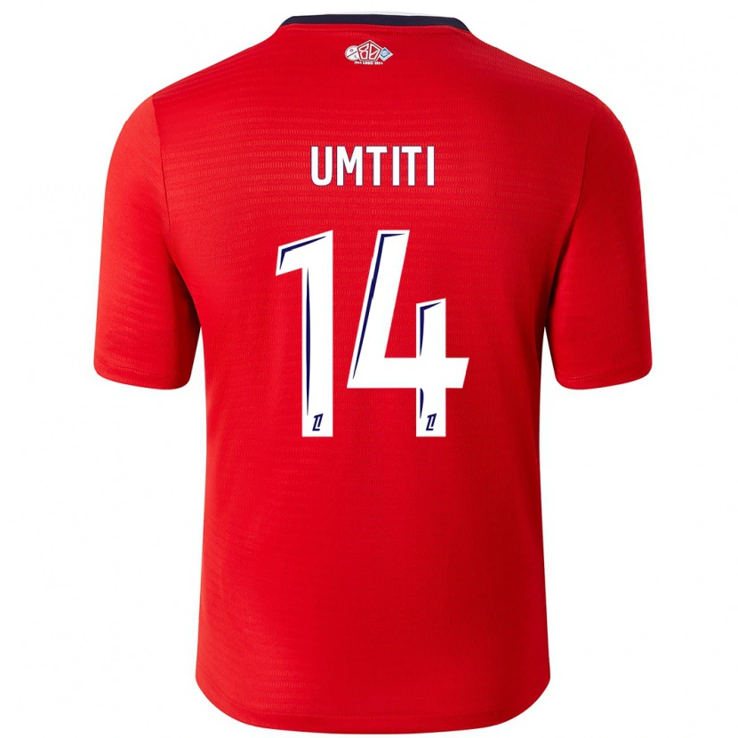 Danxen Barn Samuel Umtiti #14 Röd Vit Hemmatröja Matchtröjor 2024/25 Tröjor T-Tröja