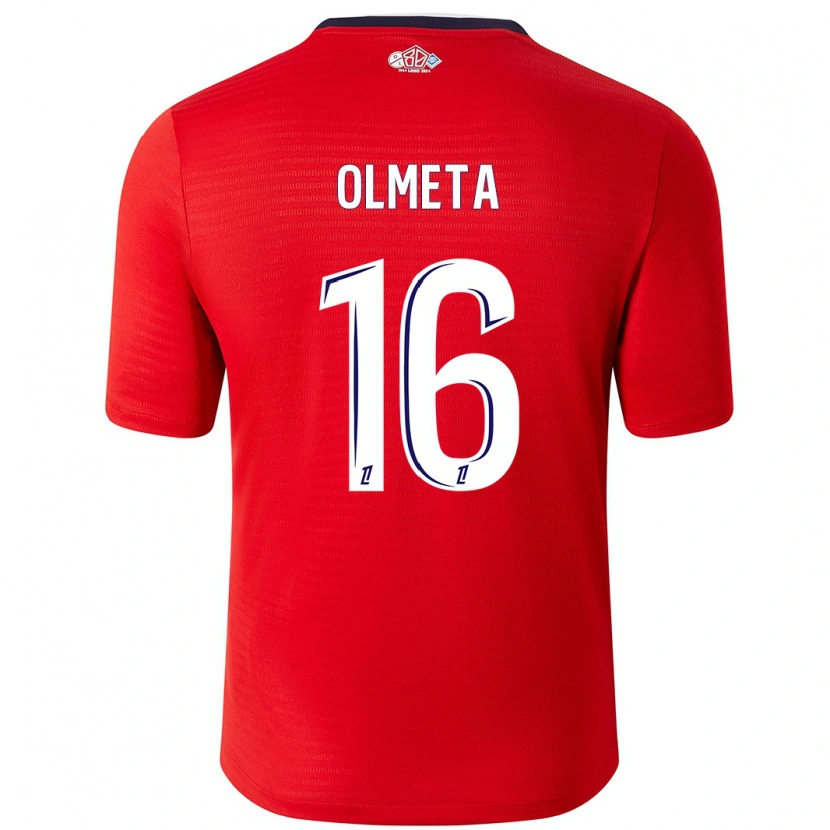Danxen Barn Lisandru Olmeta #16 Röd Vit Hemmatröja Matchtröjor 2024/25 Tröjor T-Tröja