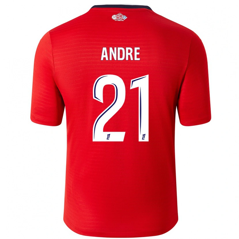 Danxen Barn Benjamin André #21 Röd Vit Hemmatröja Matchtröjor 2024/25 Tröjor T-Tröja