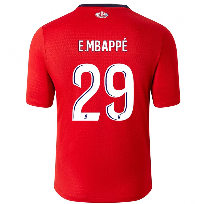 Danxen Barn Ethan Mbappé #29 Röd Vit Hemmatröja Matchtröjor 2024/25 Tröjor T-Tröja