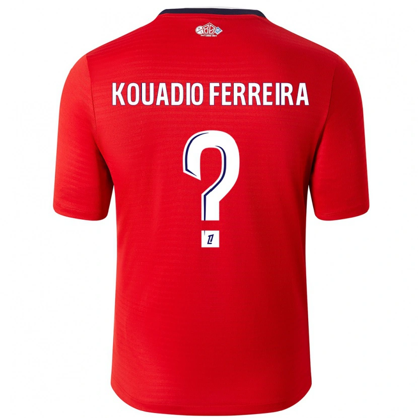 Danxen Barn Wilfrid Kouadio Ferreira #0 Röd Vit Hemmatröja Matchtröjor 2024/25 Tröjor T-Tröja
