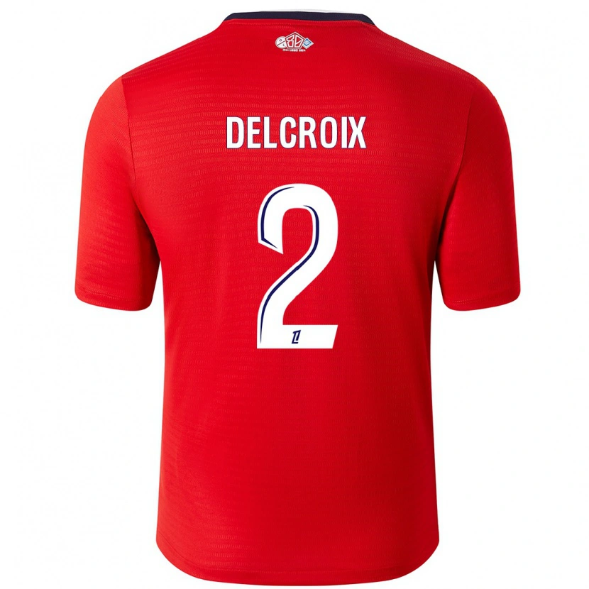 Danxen Barn Céleste Delcroix #2 Röd Vit Hemmatröja Matchtröjor 2024/25 Tröjor T-Tröja