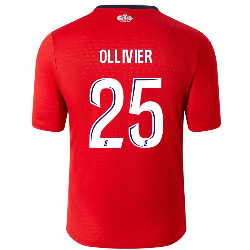 Danxen Barn Agathe Ollivier #25 Röd Vit Hemmatröja Matchtröjor 2024/25 Tröjor T-Tröja
