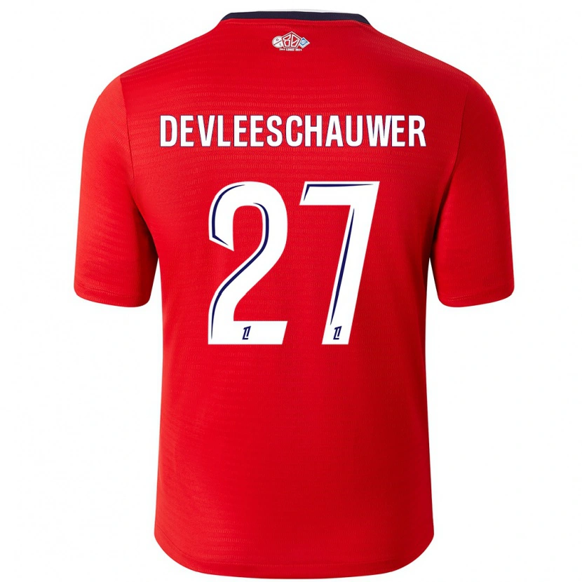 Danxen Barn Gwenaëlle Devleeschauwer #27 Röd Vit Hemmatröja Matchtröjor 2024/25 Tröjor T-Tröja