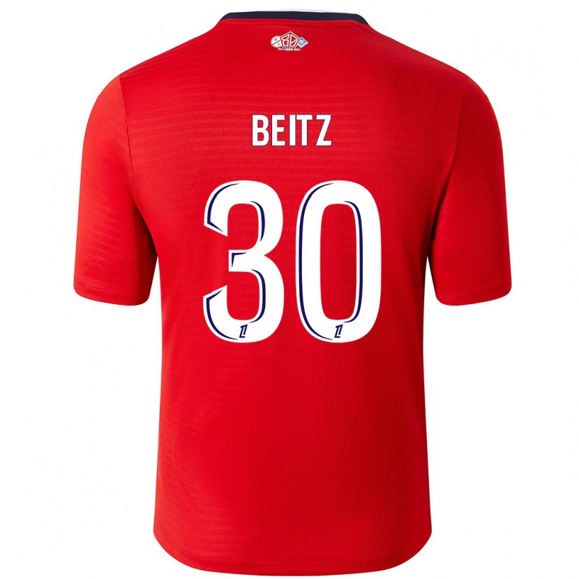 Danxen Barn Taylor Beitz #30 Röd Vit Hemmatröja Matchtröjor 2024/25 Tröjor T-Tröja
