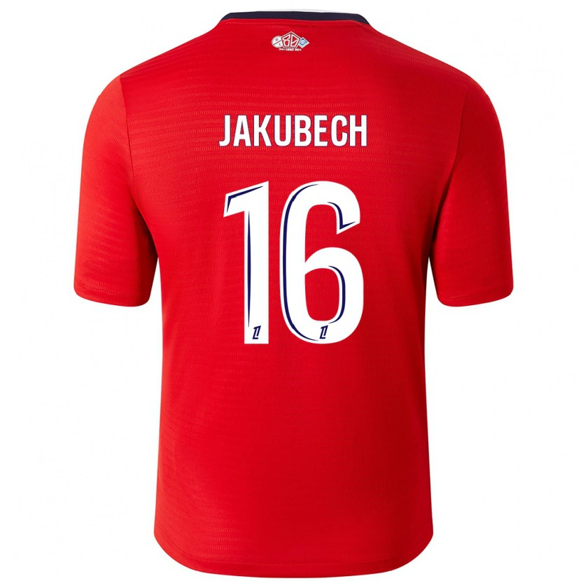 Danxen Barn Adam Jakubech #16 Röd Vit Hemmatröja Matchtröjor 2024/25 Tröjor T-Tröja