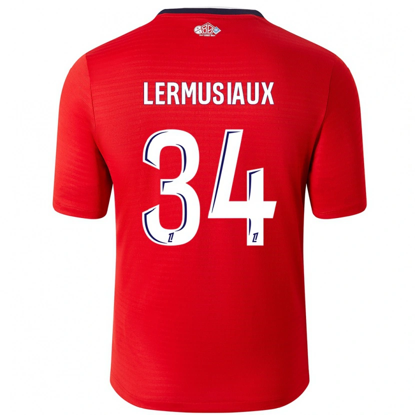 Danxen Barn Chrystal Lermusiaux #34 Röd Vit Hemmatröja Matchtröjor 2024/25 Tröjor T-Tröja