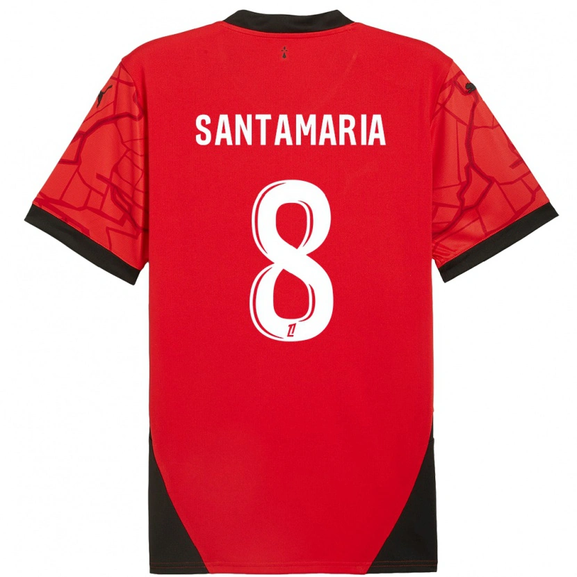 Danxen Barn Baptiste Santamaria #8 Röd Svart Hemmatröja Matchtröjor 2024/25 Tröjor T-Tröja