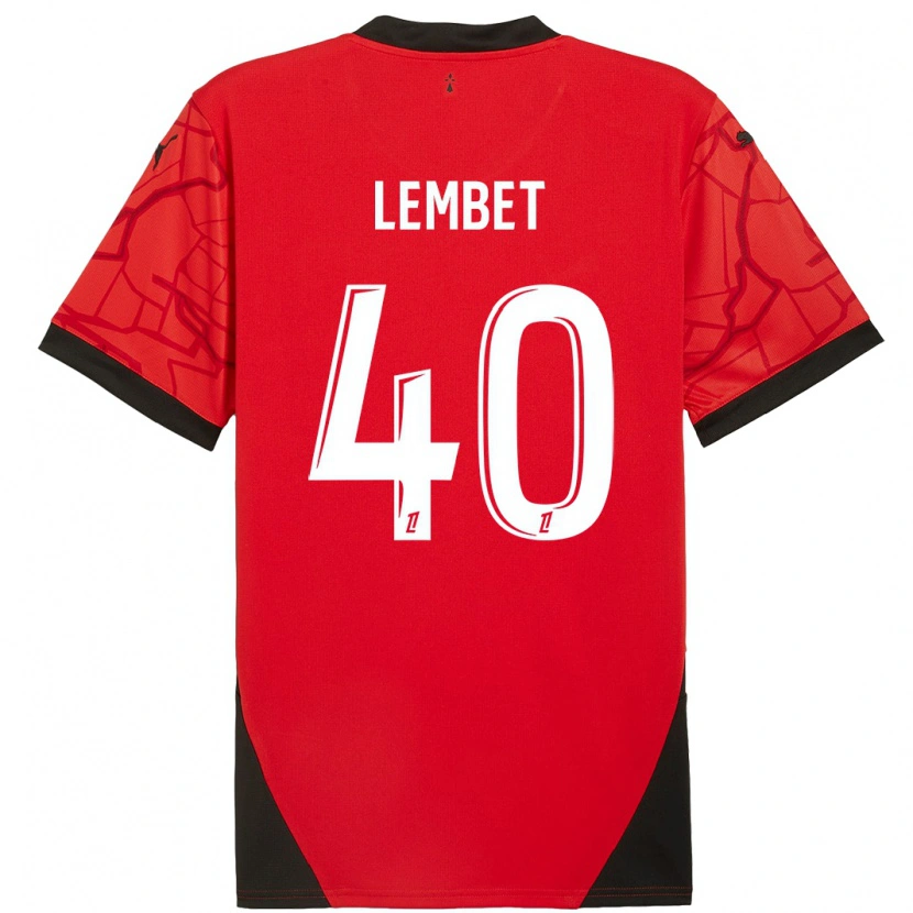 Danxen Barn Geoffrey Lembet #40 Röd Svart Hemmatröja Matchtröjor 2024/25 Tröjor T-Tröja