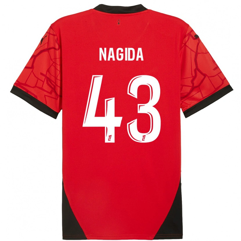 Danxen Barn Mahamadou Nagida #43 Röd Svart Hemmatröja Matchtröjor 2024/25 Tröjor T-Tröja